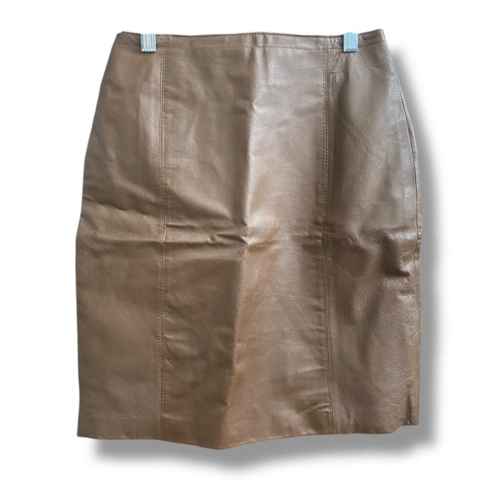 Genuine Leather Skirt – Vintage 90s Leather Pencil Skirt Size 6
